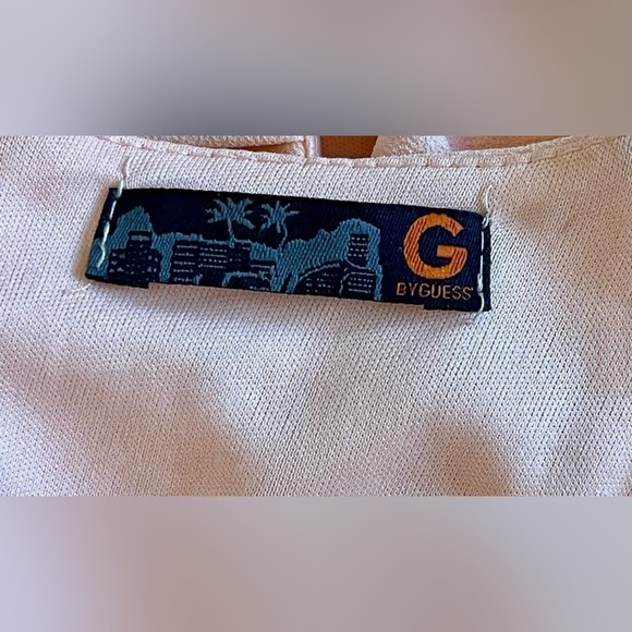 G by Guess Halter Dress Size S Peach/Blush Pink Summer Sheer Chiffon Lined - Picture 8 of 9